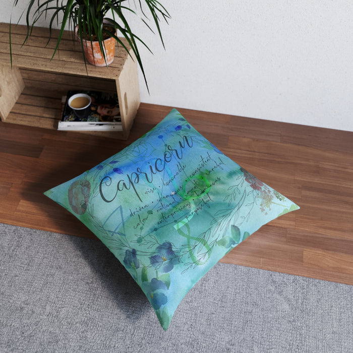 Capricorn Tufted Floor Pillow, Square