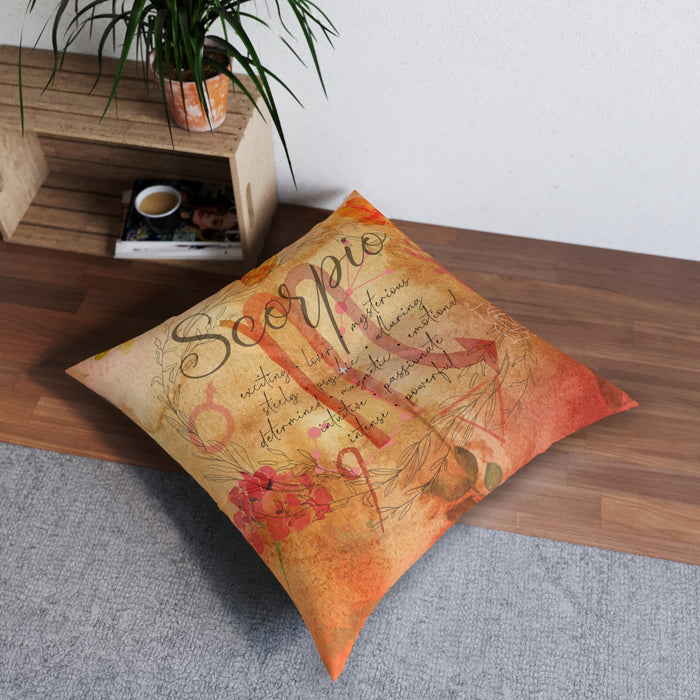 Scorpio Tufted Floor Pillow, Square