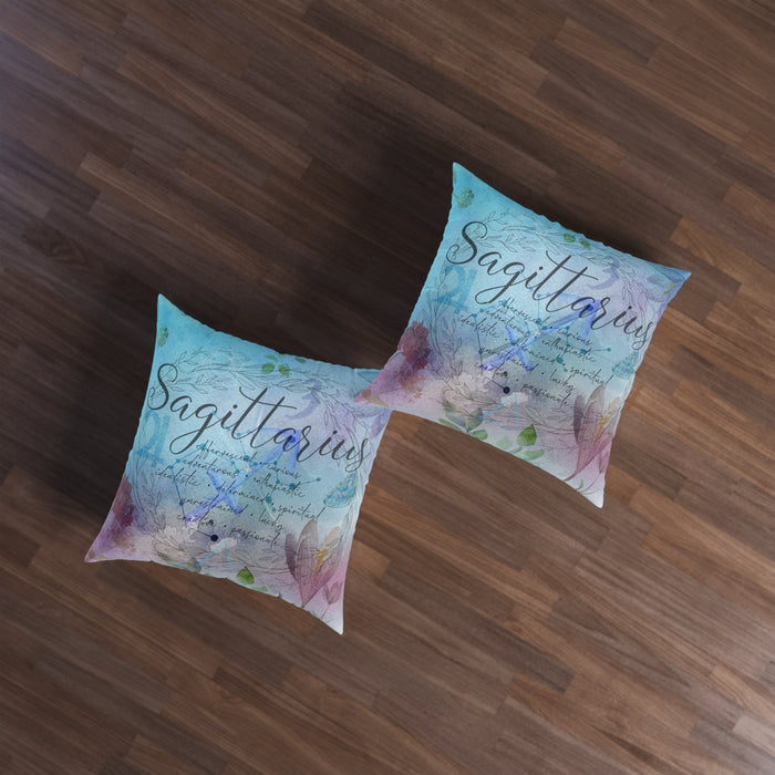 Sagittarius Tufted Floor Pillow, Square