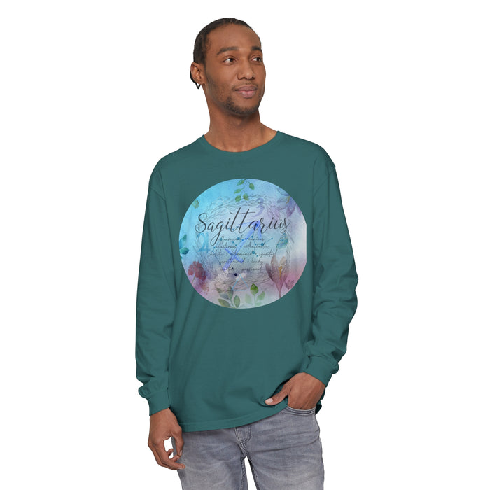 Sagittarius Unisex Garment-dyed Long Sleeve T-Shirt