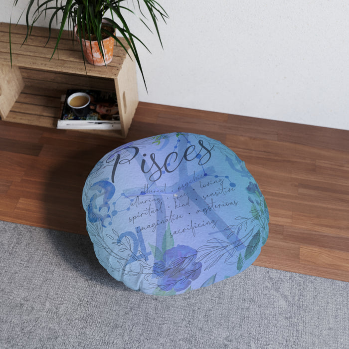 Pisces Tufted Floor Pillow, Round