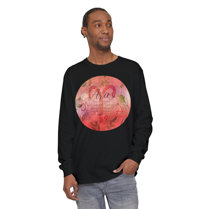 Aries Unisex Garment-dyed Long Sleeve T-Shirt