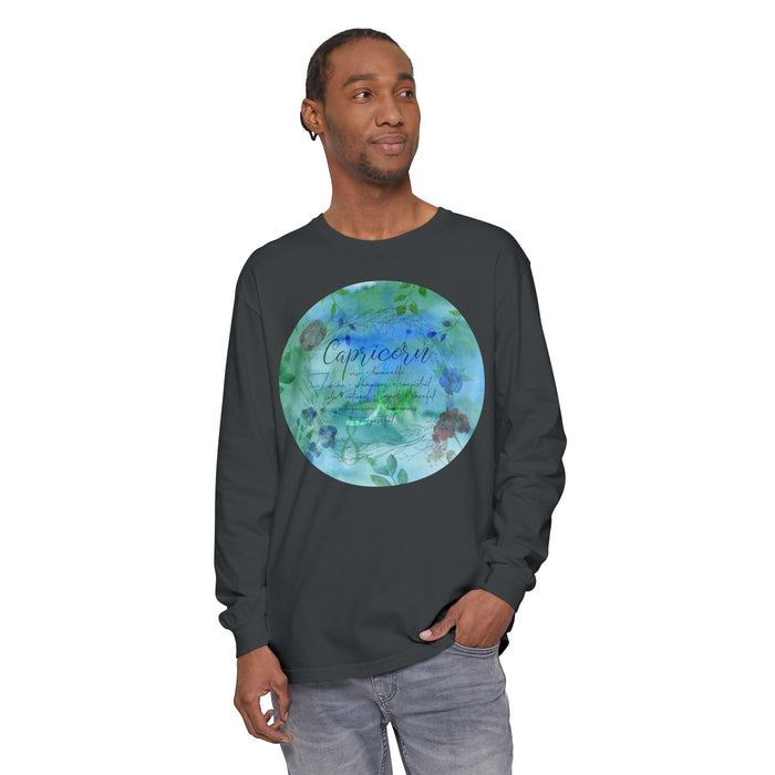 Capricorn Unisex Garment-dyed Long Sleeve T-Shirt