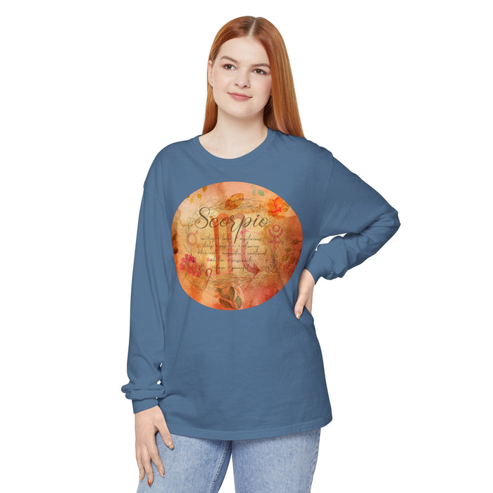 Scorpio Unisex Garment-dyed Long Sleeve T-Shirt