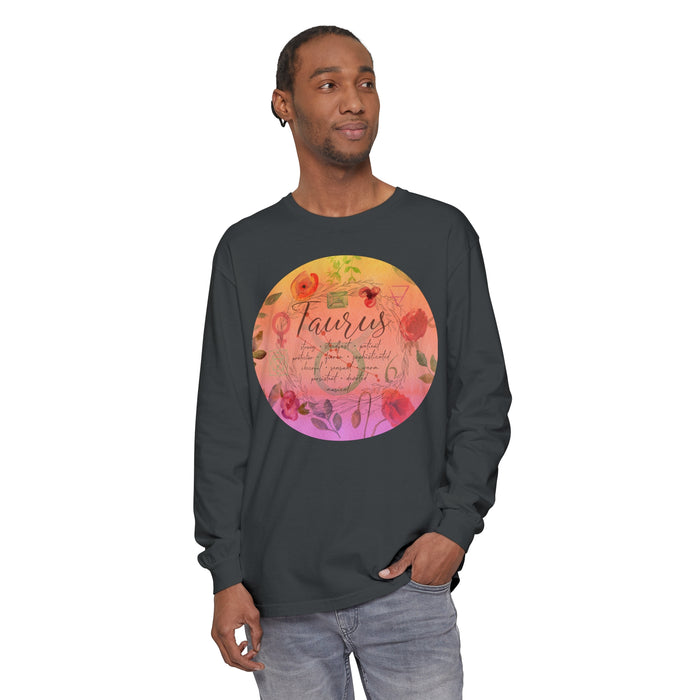 Taurus Unisex Garment-dyed Long Sleeve T-Shirt
