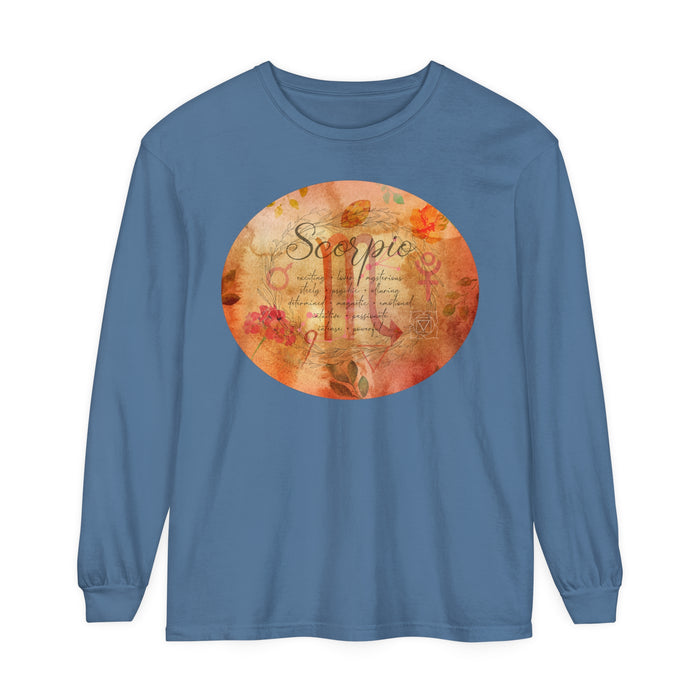 Scorpio Unisex Garment-dyed Long Sleeve T-Shirt