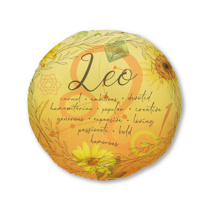 Leo Tufted Floor Pillow, Round
