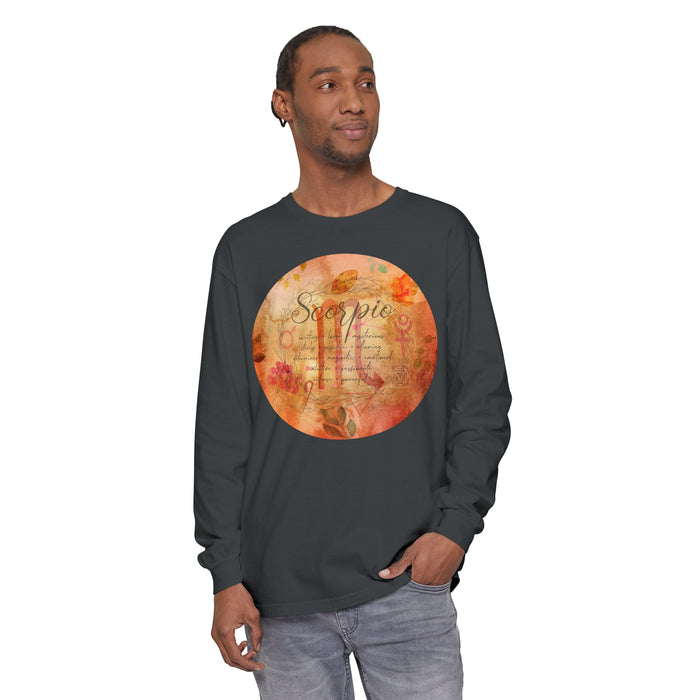 Scorpio Unisex Garment-dyed Long Sleeve T-Shirt