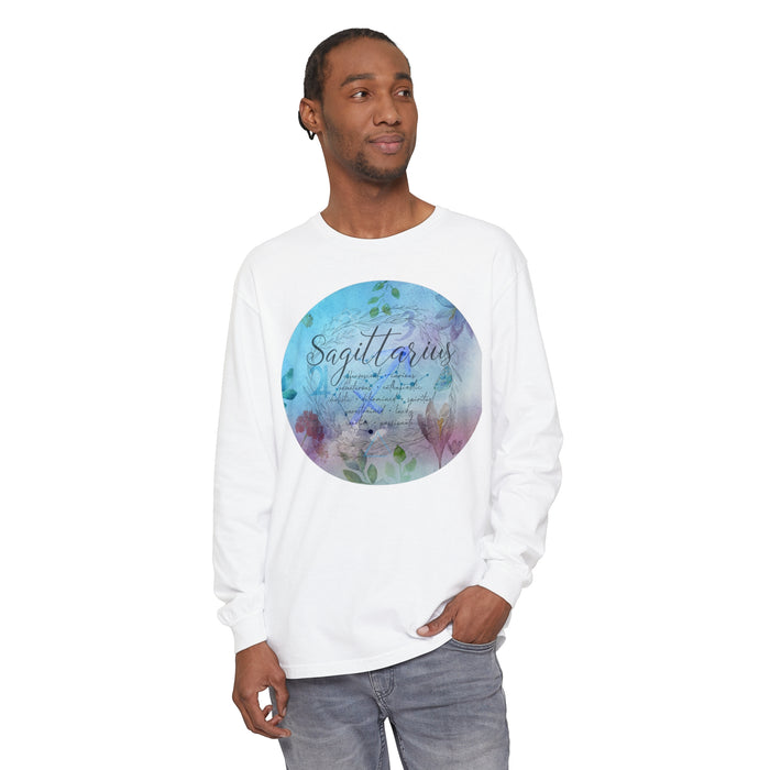 Sagittarius Unisex Garment-dyed Long Sleeve T-Shirt