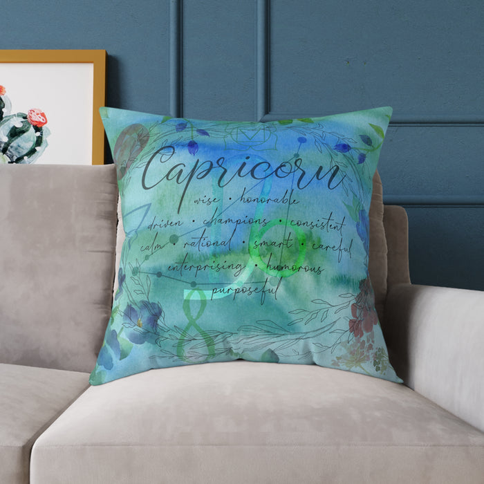 Capricorn Square Poly Canvas Pillow