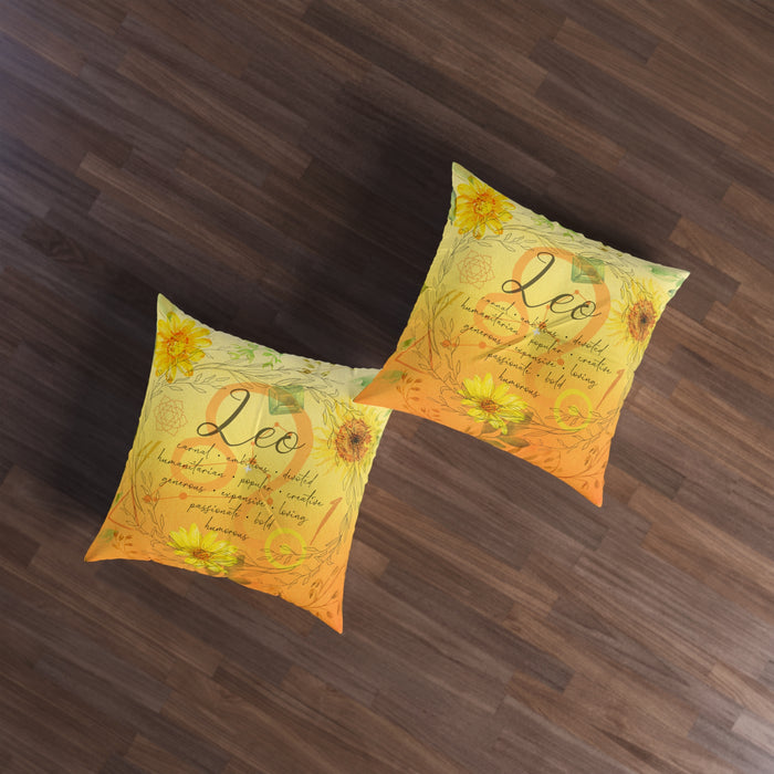 Leo Tufted Floor Pillow, Square
