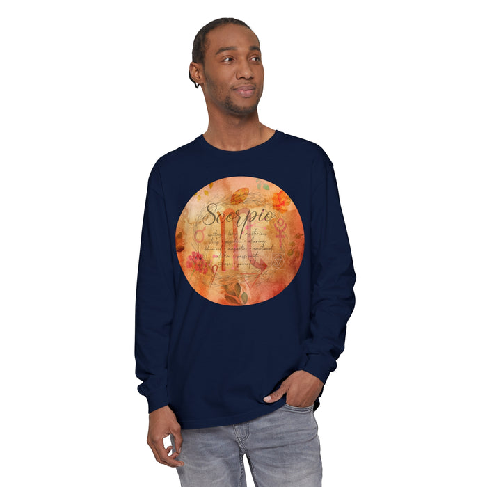 Scorpio Unisex Garment-dyed Long Sleeve T-Shirt