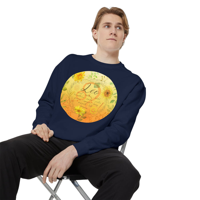 Leo Unisex Garment-Dyed Sweatshirt