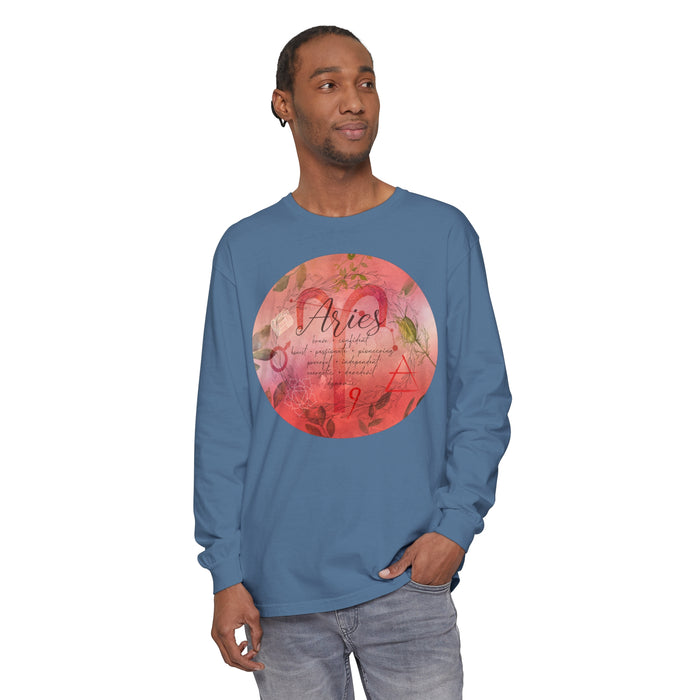 Aries Unisex Garment-dyed Long Sleeve T-Shirt