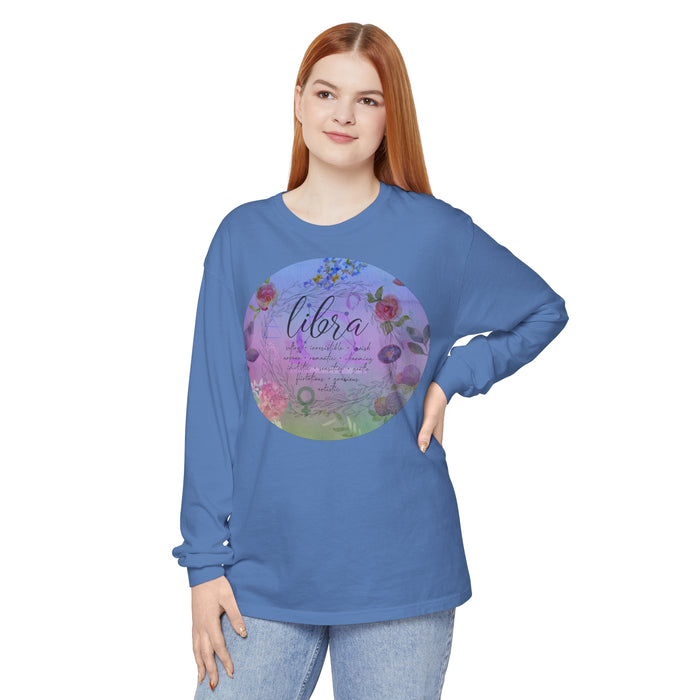 Libra Unisex Garment-dyed Long Sleeve T-Shirt