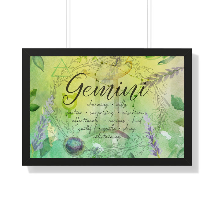Gemini Framed Horizontal Poster