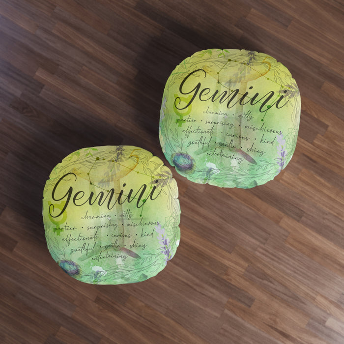 Gemini Tufted Floor Pillow, Round