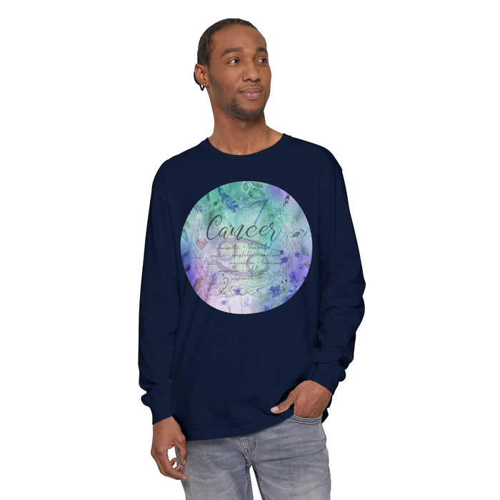 Cancer Unisex Garment-dyed Long Sleeve T-Shirt