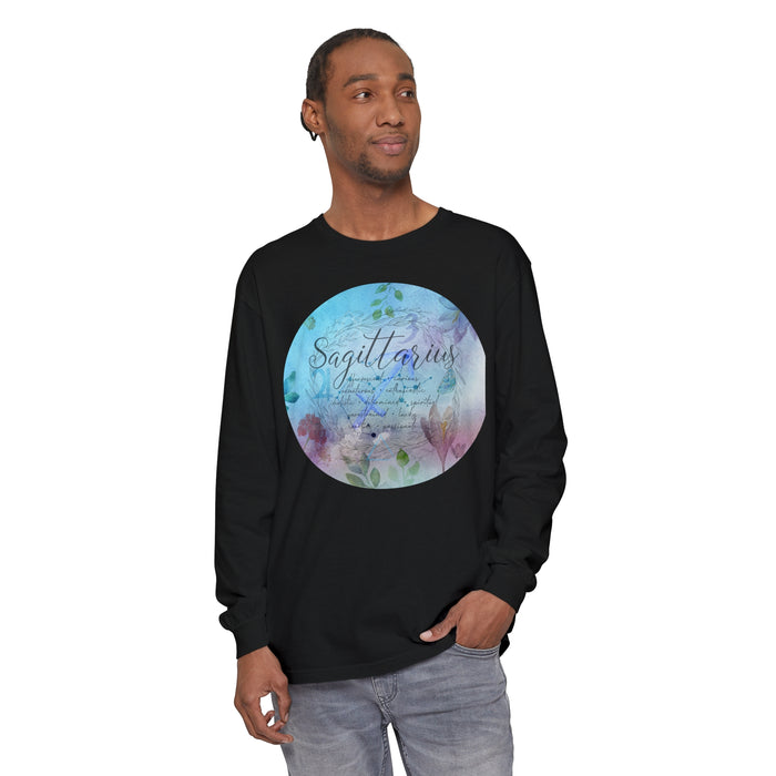 Sagittarius Unisex Garment-dyed Long Sleeve T-Shirt