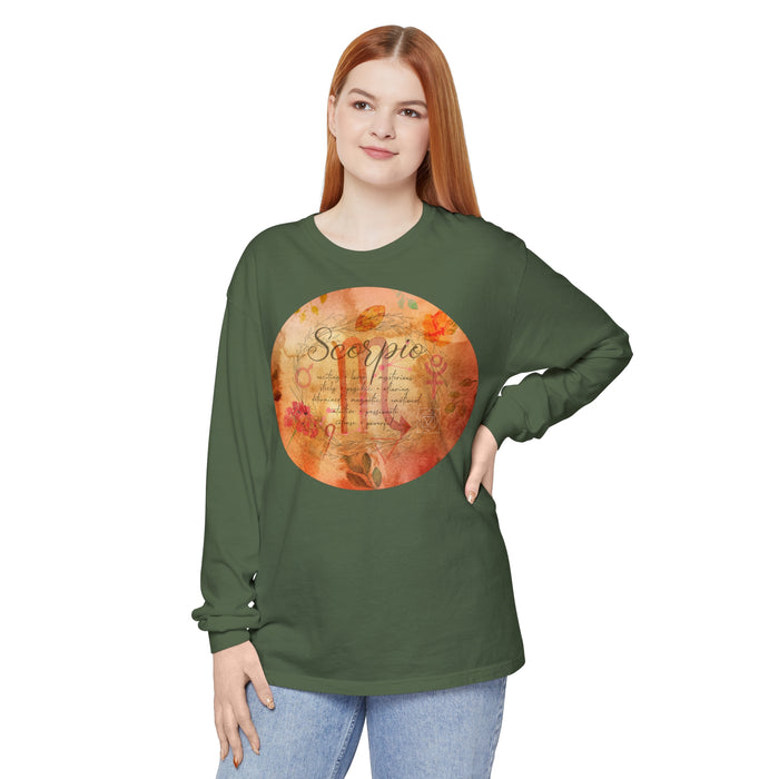Scorpio Unisex Garment-dyed Long Sleeve T-Shirt
