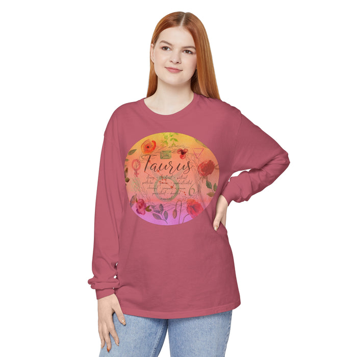 Taurus Unisex Garment-dyed Long Sleeve T-Shirt