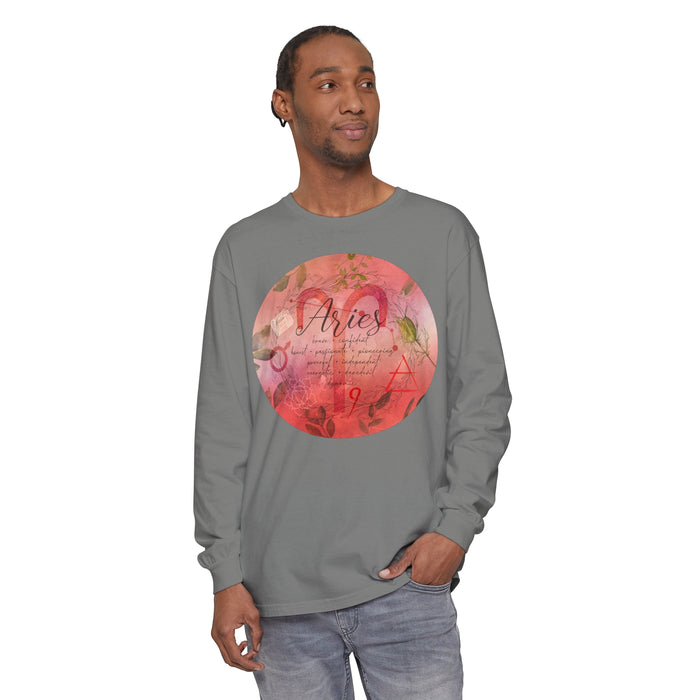 Aries Unisex Garment-dyed Long Sleeve T-Shirt