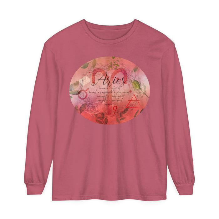 Aries Unisex Garment-dyed Long Sleeve T-Shirt