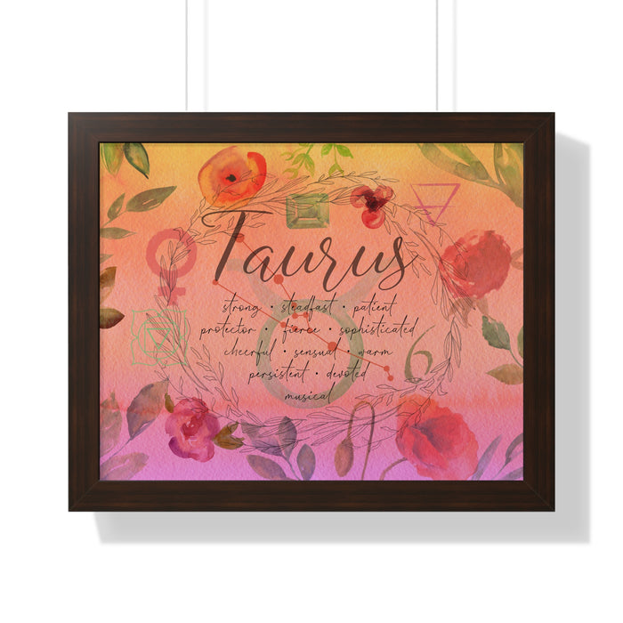 Taurus Framed Horizontal Poster