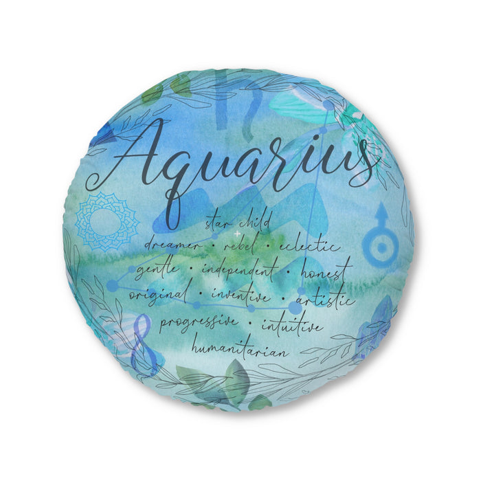Aquarius Tufted Floor Pillow, Round