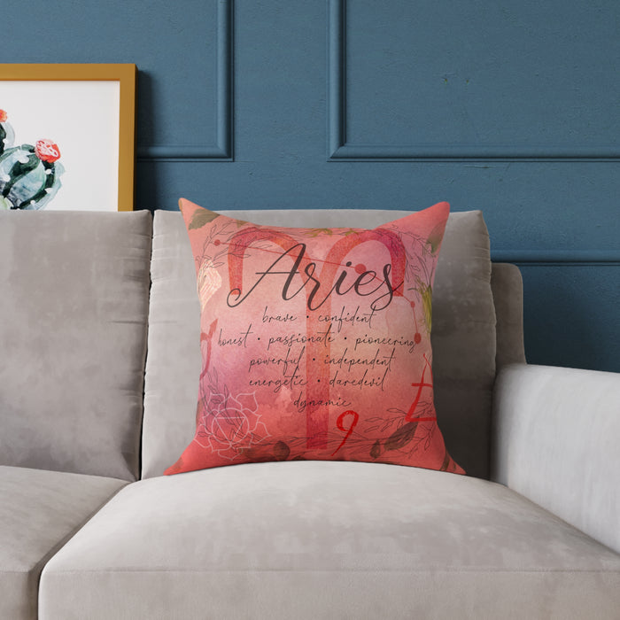 Aries Square Poly Canvas Pillow