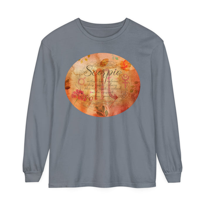 Scorpio Unisex Garment-dyed Long Sleeve T-Shirt