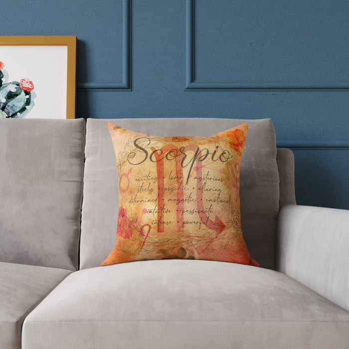 Scorpio Square Poly Canvas Pillow