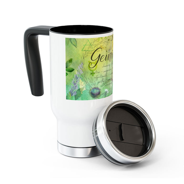 Gemini Stainless Steel Travel Mug with Handle, 14oz
