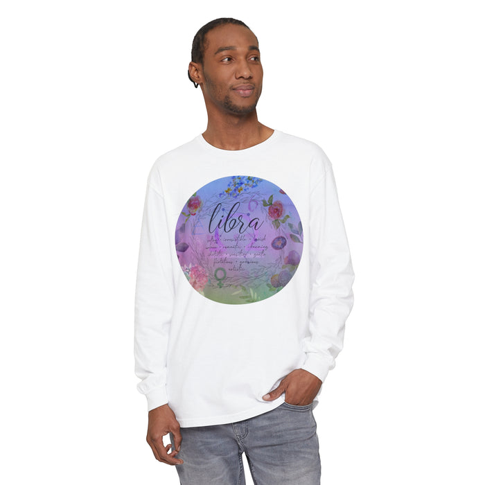 Libra Unisex Garment-dyed Long Sleeve T-Shirt