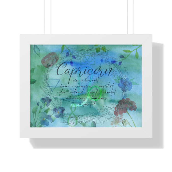 Capricorn Framed Horizontal Poster