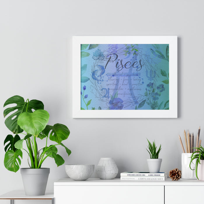 Pisces Framed Horizontal Poster