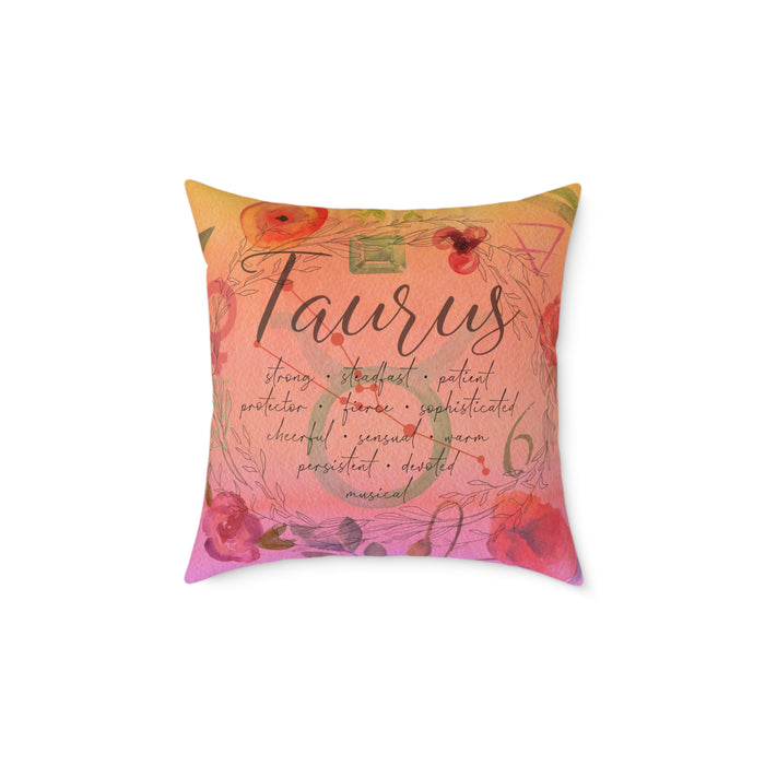 Taurus Square Poly Canvas Pillow