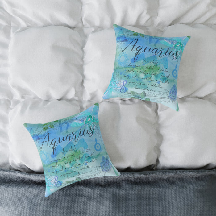 Aquarius Square Poly Canvas Pillow
