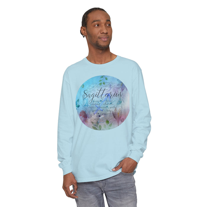 Sagittarius Unisex Garment-dyed Long Sleeve T-Shirt