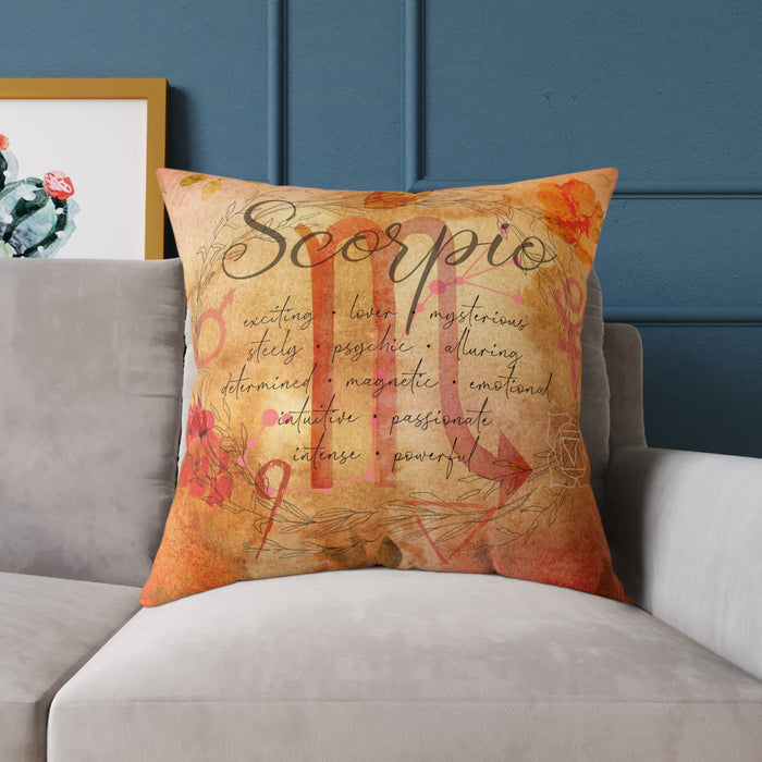 Scorpio Square Poly Canvas Pillow