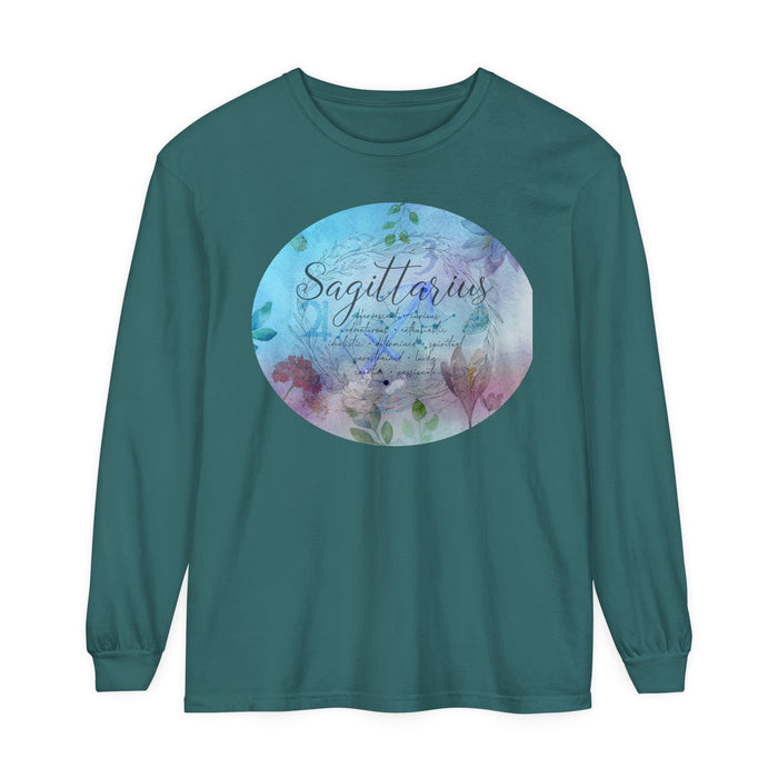 Sagittarius Unisex Garment-dyed Long Sleeve T-Shirt