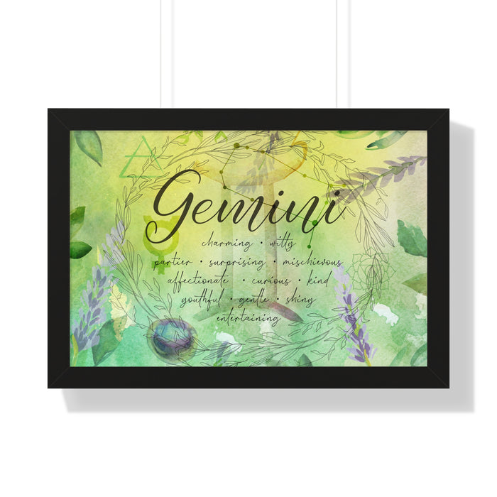 Gemini Framed Horizontal Poster