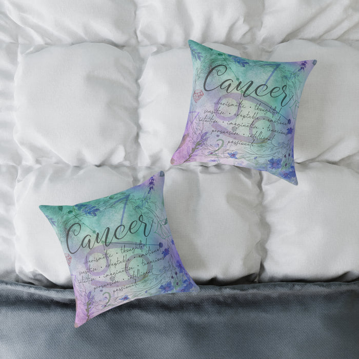 Cancer Square Poly Canvas Pillow