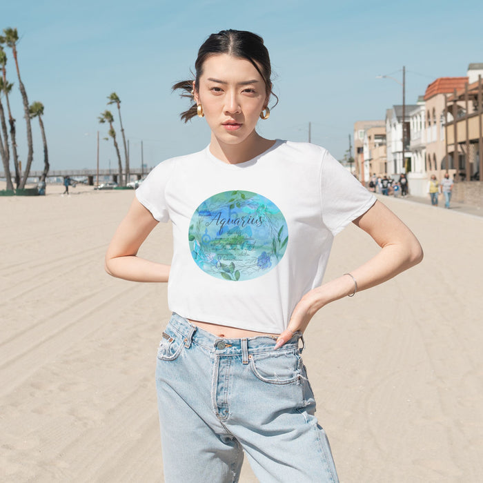 Aquarius Women's Flowy Cropped Tee