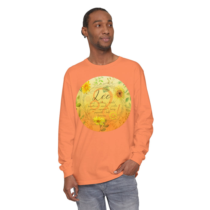 Leo Unisex Garment-dyed Long Sleeve T-Shirt