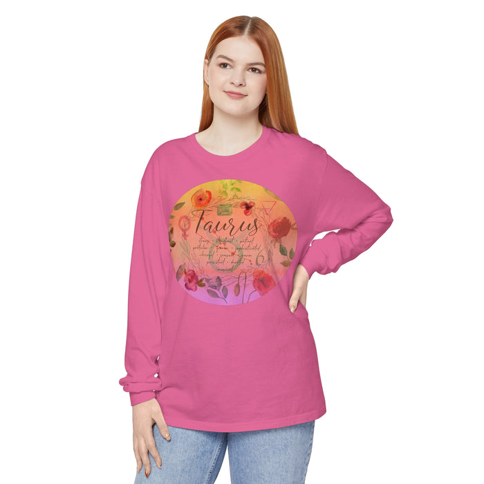 Taurus Unisex Garment-dyed Long Sleeve T-Shirt
