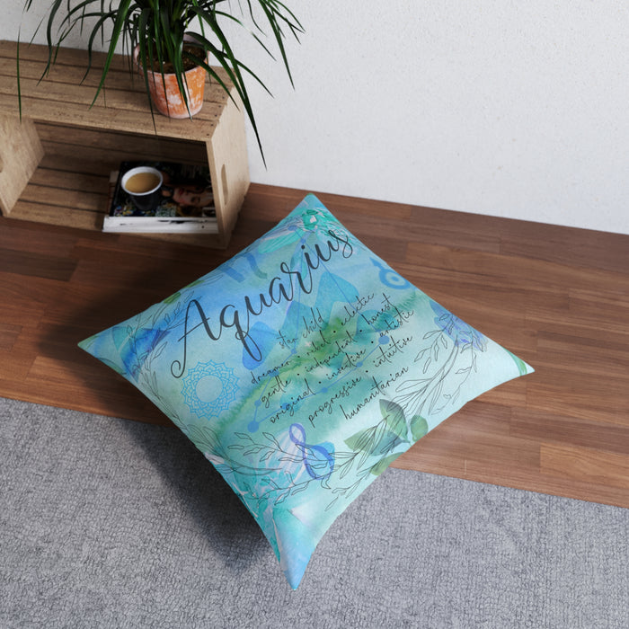 Aquarius Tufted Floor Pillow, Square