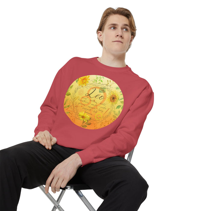 Leo Unisex Garment-Dyed Sweatshirt