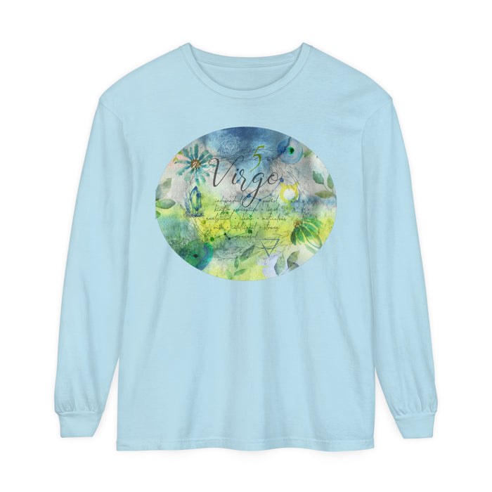 Virgo Unisex Garment-dyed Long Sleeve T-Shirt