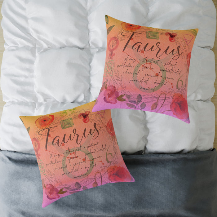 Taurus Square Poly Canvas Pillow